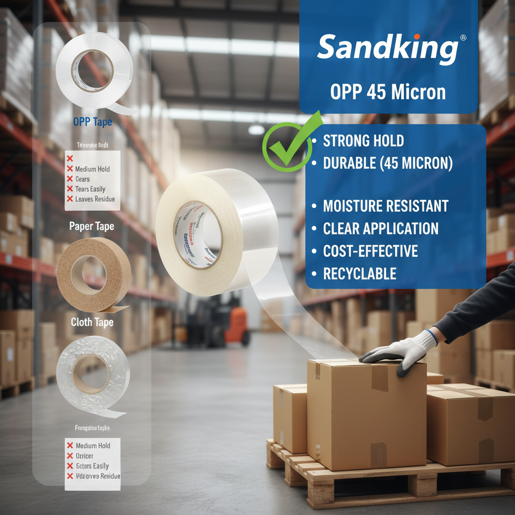 เปรียบเทียบเทปกาวปิดกล่อง Sandking กับประเภทอื่นๆ: ทำไม OPP ถึงเป็นคำตอบที่ดีที่สุด?